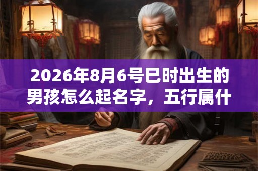 2026年8月6号巳时出生的男孩怎么起名字，五行属什么