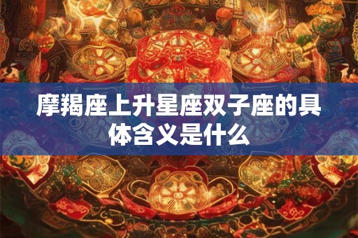 摩羯座上升星座双子座的具体含义是什么 摩羯座上升星座双子座的具体含义是什么