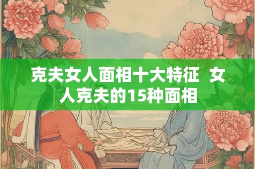 克夫女人面相十大特征  女人克夫的15种面相