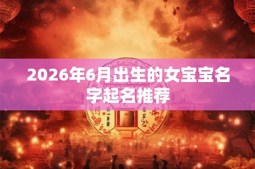 2026年6月出生的女宝宝名字起名推荐