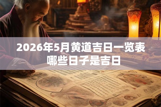 2026年5月黄道吉日一览表 哪些日子是吉日 2026年5月黄道吉日一览表 哪些日子是吉日