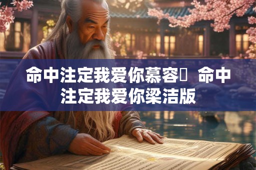 命中注定我爱你慕容乆  命中注定我爱你梁洁版