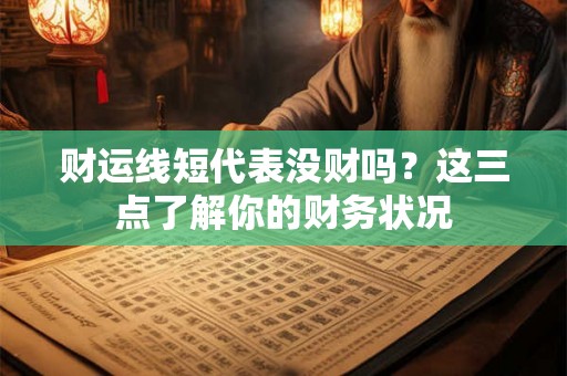财运线短代表没财吗?这三点了解你的财务状况 财运线短代表没财吗?这三点了解你的财务状况