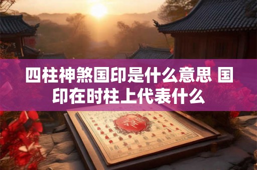 四柱神煞国印是什么意思 国印在时柱上代表什么