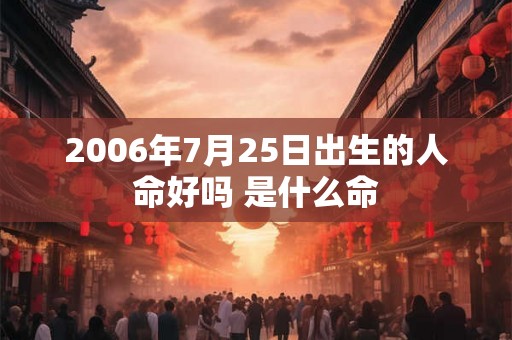 2006年7月25日出生的人命好吗 是什么命