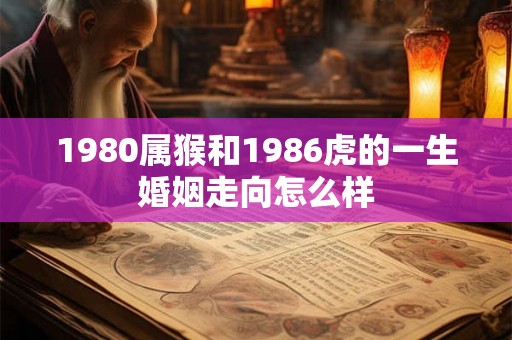 1980属猴和1986虎的一生婚姻走向怎么样
