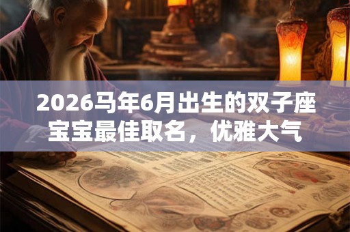 2026马年6月出生的双子座宝宝最佳取名,优雅大气 2026马年6月出生的双子座宝宝最佳取名,优雅大气