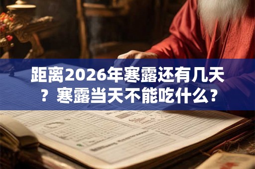 距离2026年寒露还有几天？寒露当天不能吃什么？