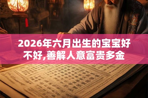 2026年六月出生的宝宝好不好,善解人意富贵多金 2026年六月出生的宝宝好不好,善解人意富贵多金