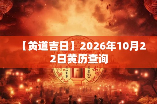 【黄道吉日】2026年10月22日黄历查询 【黄道吉日】2026年10月22日黄历查询