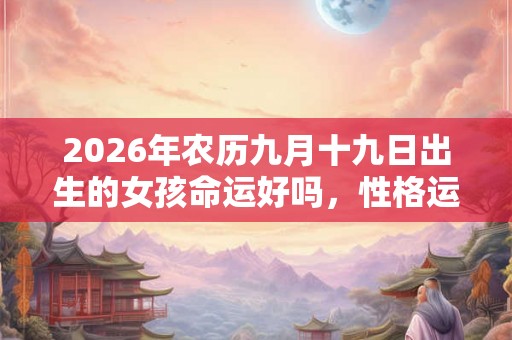 2026年农历九月十九日出生的女孩命运好吗，性格运势如何？
