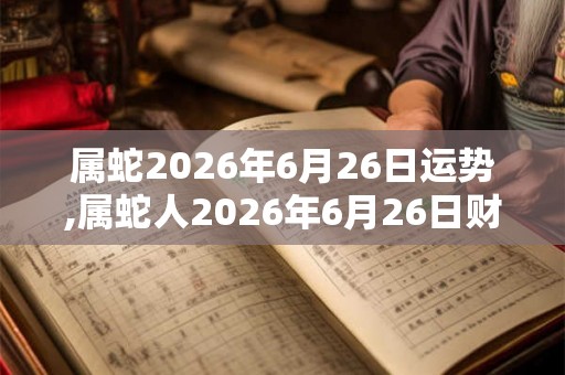 属蛇2026年6月26日运势,属蛇人2026年6月26日财运,生肖蛇2026年6月26日运势