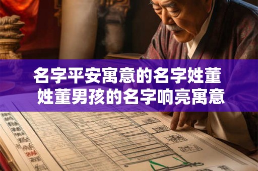 名字平安寓意的名字姓董 姓董男孩的名字响亮寓意好 名字平安寓意的名字姓董 姓董男孩的名字响亮寓意好
