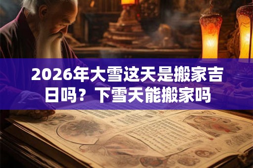 2026年大雪这天是搬家吉日吗？下雪天能搬家吗