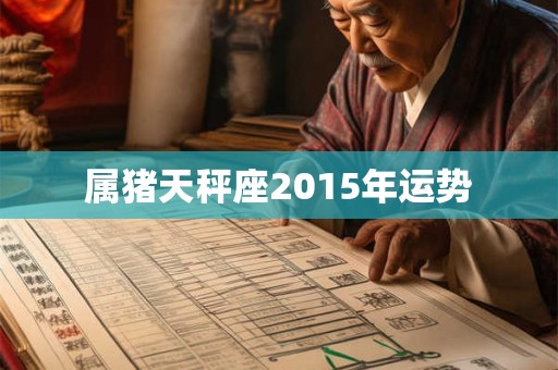 属猪天秤座2015年运势