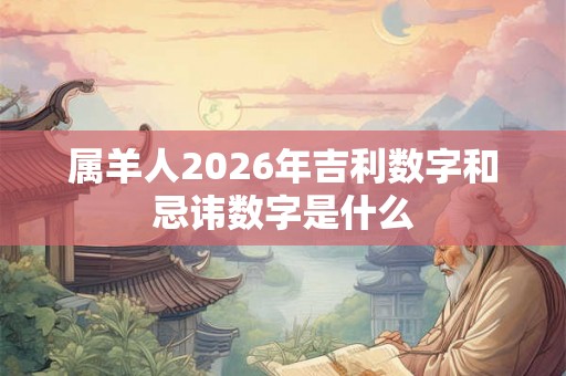 属羊人2026年吉利数字和忌讳数字是什么