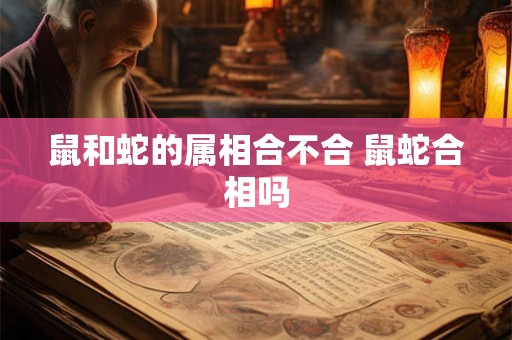 鼠和蛇的属相合不合 鼠蛇合相吗