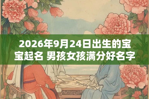 2026年9月24日出生的宝宝起名 男孩女孩满分好名字