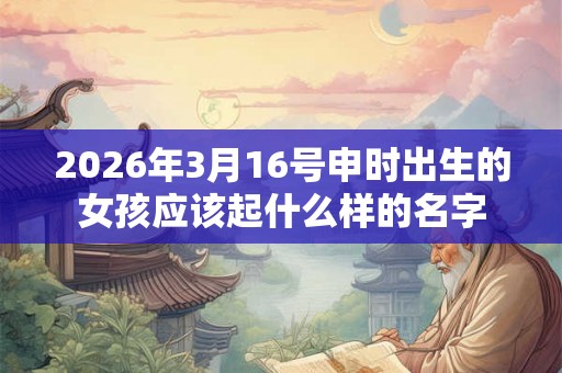 2026年3月16号申时出生的女孩应该起什么样的名字 2026年3月16号申时出生的女孩应该起什么样的名字