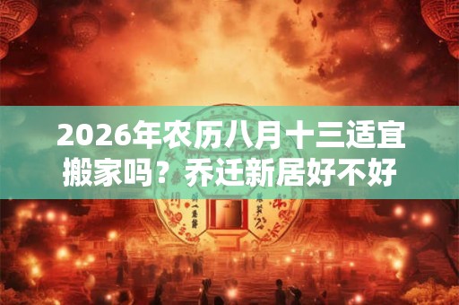 2026年农历八月十三适宜搬家吗？乔迁新居好不好