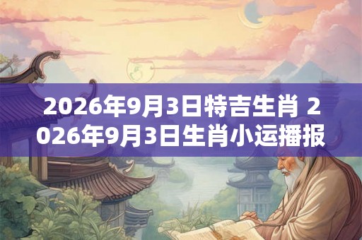 2026年9月3日特吉生肖 2026年9月3日生肖小运播报 2026年9月3日特吉生肖 2026年9月3日生肖小运播报