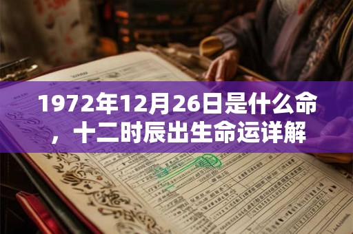 1972年12月26日是什么命，十二时辰出生命运详解