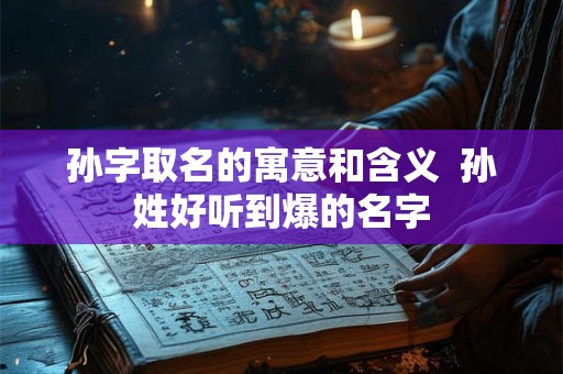 孙字取名的寓意和含义  孙姓好听到爆的名字