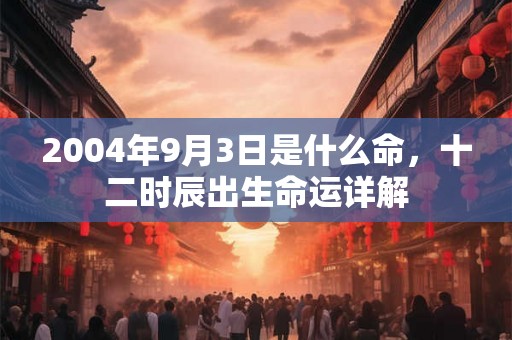 2004年9月3日是什么命,十二时辰出生命运详解 2004年9月3日是什么命,十二时辰出生命运详解