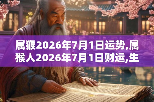 属猴2026年7月1日运势,属猴人2026年7月1日财运,生肖猴2026年7月1日运势
