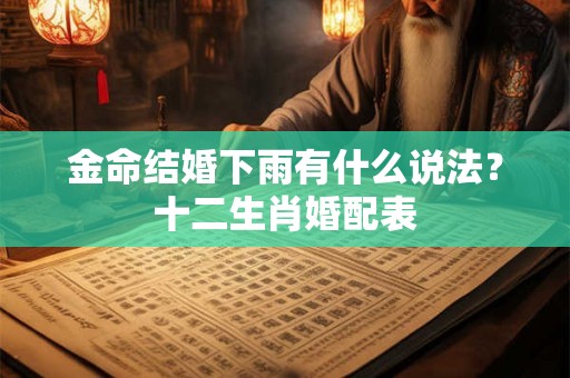 金命结婚下雨有什么说法？十二生肖婚配表