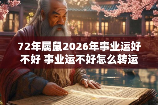 72年属鼠2026年事业运好不好 事业运不好怎么转运