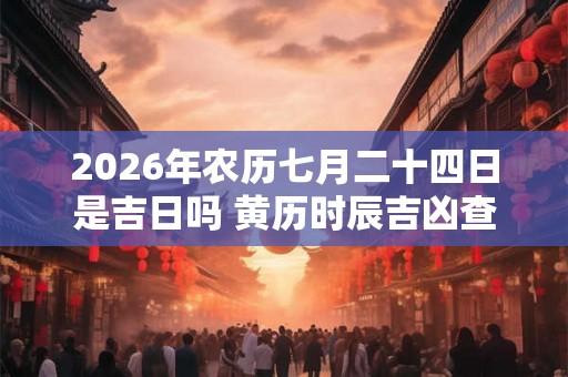 2026年农历七月二十四日是吉日吗 黄历时辰吉凶查询