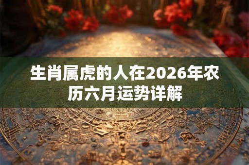 生肖属虎的人在2026年农历六月运势详解 生肖属虎的人在2026年农历六月运势详解