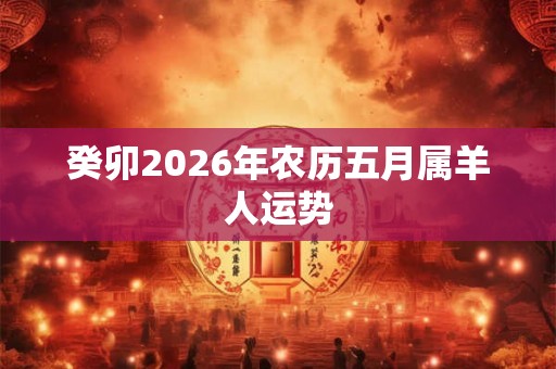 癸卯2026年农历五月属羊人运势 癸卯2026年农历五月属羊人运势