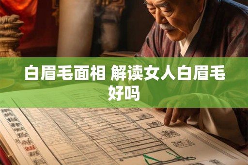 白眉毛面相 解读女人白眉毛好吗