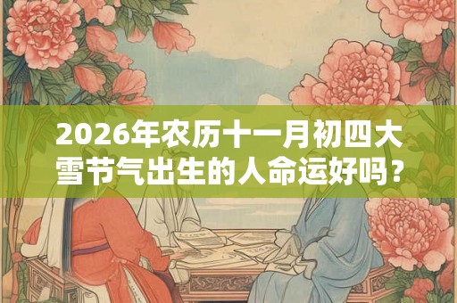 2026年农历十一月初四大雪节气出生的人命运好吗? 2026年农历十一月初四大雪节气出生的人命运好吗?