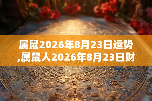 属鼠2026年8月23日运势,属鼠人2026年8月23日财运,生肖鼠2026年8月23日运势