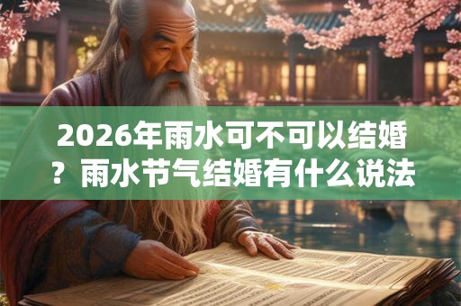 2026年雨水可不可以结婚？雨水节气结婚有什么说法？
