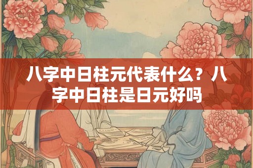 八字中日柱元代表什么?八字中日柱是日元好吗 八字中日柱元代表什么?八字中日柱是日元好吗