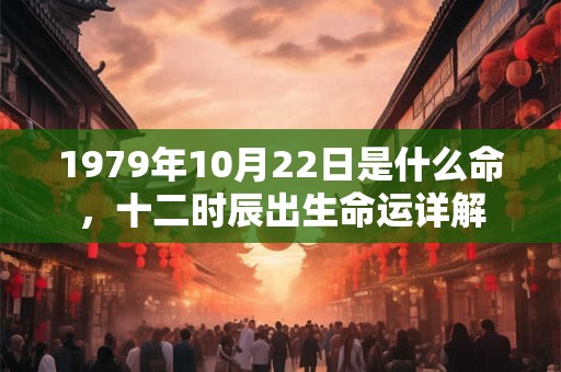 1979年10月22日是什么命，十二时辰出生命运详解
