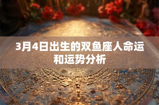 3月4日出生的双鱼座人命运和运势分析