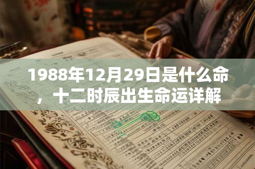 1988年12月29日是什么命,十二时辰出生命运详解 1988年12月29日是什么命,十二时辰出生命运详解