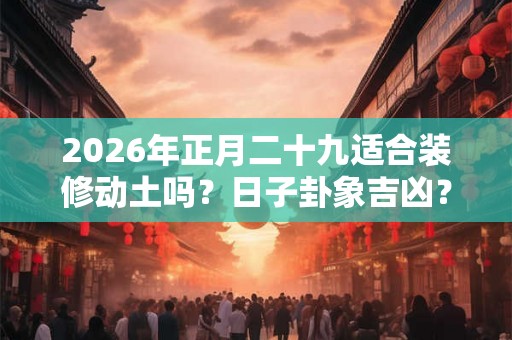 2026年正月二十九适合装修动土吗？日子卦象吉凶？