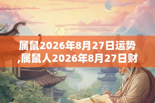 属鼠2026年8月27日运势,属鼠人2026年8月27日财运,生肖鼠2026年8月27日运势