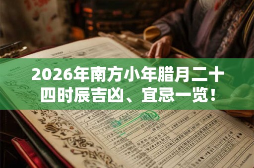 2026年南方小年腊月二十四时辰吉凶、宜忌一览！