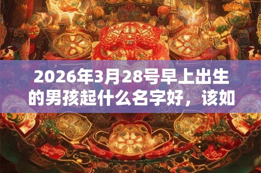 2026年3月28号早上出生的男孩起什么名字好，该如何取名？