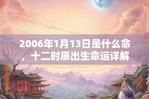 2006年1月13日是什么命，十二时辰出生命运详解
