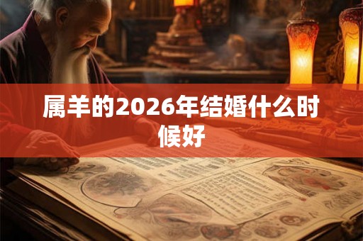 属羊的2026年结婚什么时候好