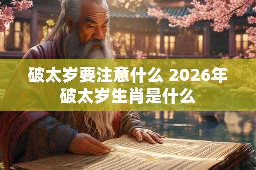 破太岁要注意什么 2026年破太岁生肖是什么 破太岁要注意什么 2026年破太岁生肖是什么