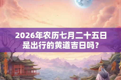 2026年农历七月二十五日是出行的黄道吉日吗？